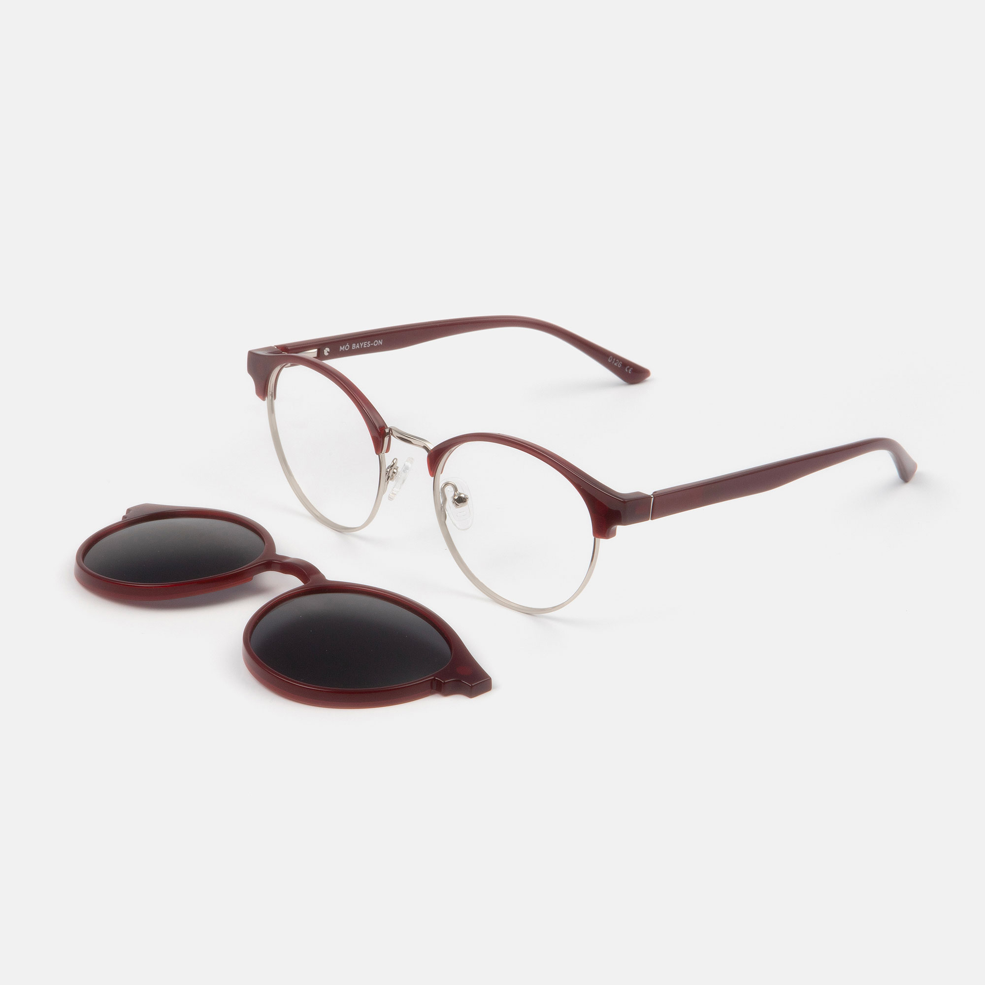 mó BAYES-ON, burgundy/silver, large image number 0